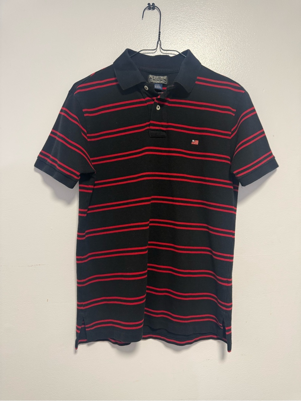Polo by Ralph Lauren Black Polo with Red Stripes
